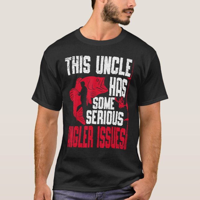 Camiseta Mens This Uncle Has Serious Angler Issues Angling  (Frente)