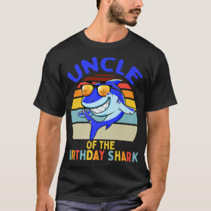 Camiseta Mens Tio da Família do Aniversário do Tubarão