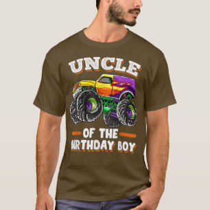 Camiseta Mens Tio Do Aniversário Garoto Pais Monstro Tru