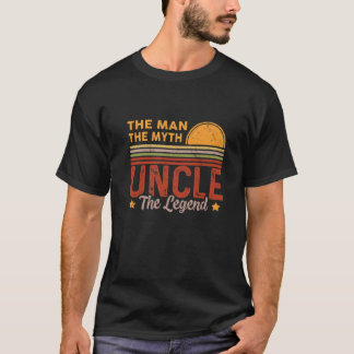 Camiseta Mens Tio O Homem Mito Legenda Retrô Pais Engraçado