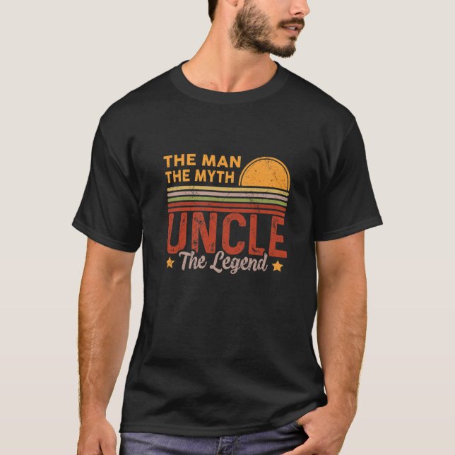 Camiseta Mens Tio O Homem Mito Legenda Retrô Pais Engraçado (Frente)