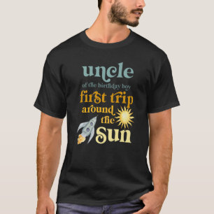 Camiseta Mens Tio Outer Space primeiro aniversario Primeiro