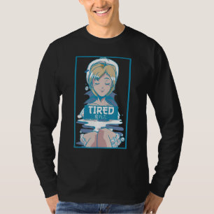 Camiseta Mens Tired Vaporwave Aestética Femboy