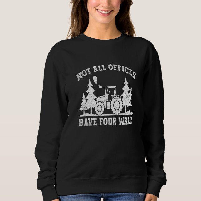 Camiseta Mens Tractor Driver Not All Offices Have Four Wall (Frente)