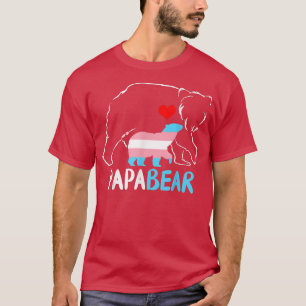 Camiseta Mens Trans Papa Urso Orgulhoso Pai Arco-Íris Trans