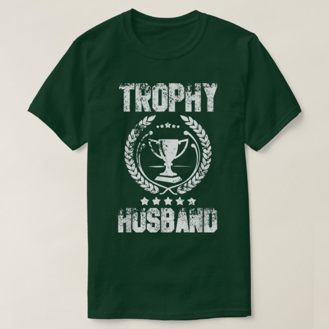Camiseta Mens Trophy Husband Funny Fathers Day Gift  (Frente do Design)