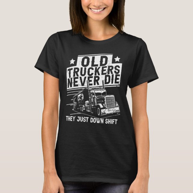 Camiseta Mens Truck Driver Shift Big Rig (Frente)