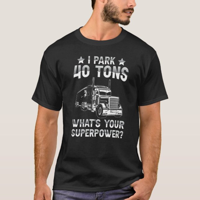Camiseta Mens Trucking  Semi Truck Driver Tucker (Frente)