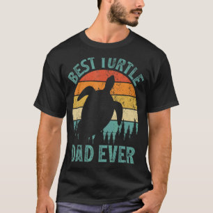 Camiseta Mens Turtle Vintage Melhor Pai de Tartaruga Nunca