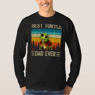 Camiseta Mens Turtle Vintage Melhor Pai de Tartaruga Nunca