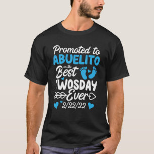 Camiseta Mens Twosday Promovido A Abuelito Avô Espanhol