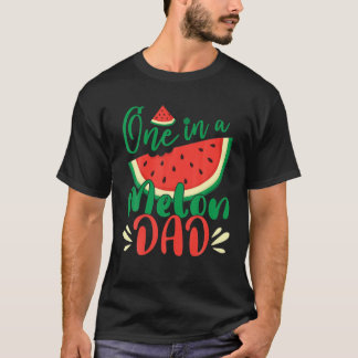 Camiseta Mens Um em Um Melão Pai Melão Melancia Aniversário