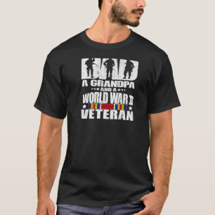 Camiseta Mens Um Vovô Pai Um Veterano Da Segunda Guerra Mun
