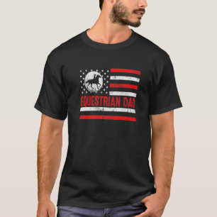 Camiseta Mens Un Flag Equestrian Pai Vintage Esporte Pai
