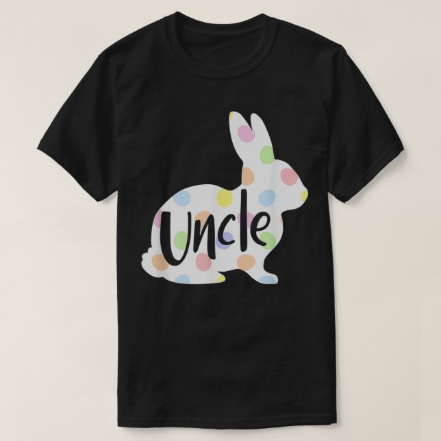 Camiseta Mens Uncle Bunny Easter Egg Polka Dot Bunny Rabbit (Frente do Design)