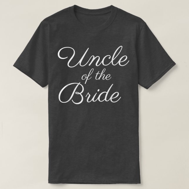 Camiseta Mens Uncle of the Bride , White Script Font, Weddi (Frente do Design)