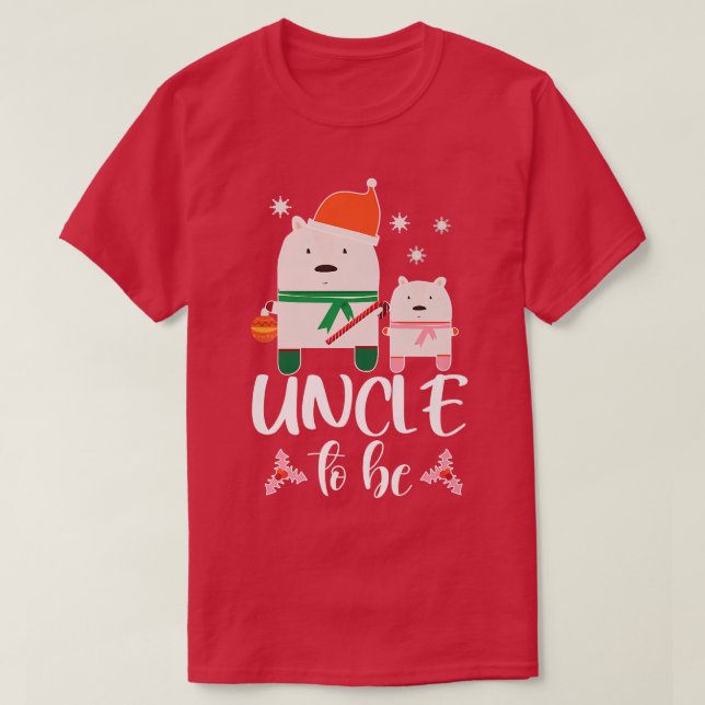 Camiseta Mens Uncle To Be Polar Bear Christmas Baby Shower  (Frente do Design)