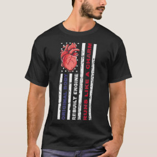 Camiseta Mens USA American Flag - Mecânico Open Heart Surg