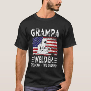 Camiseta Mens Usa Bandeira Americana Grampa Soldar O Homem