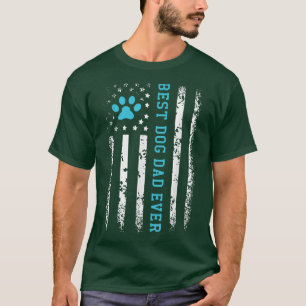 Camiseta Mens USA Flag Best Dog Dad Ever American Puppy Lov