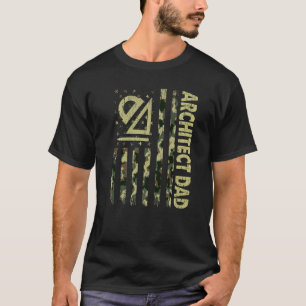 Camiseta Mens Usa Flag Camouflage Arquiteto Pai Patriótico
