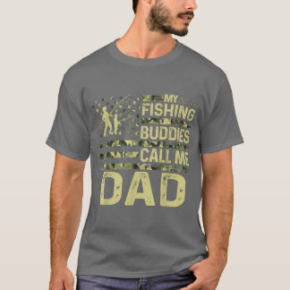 Camiseta Mens USA Patriotic For Fishman My Fishing Buddies 