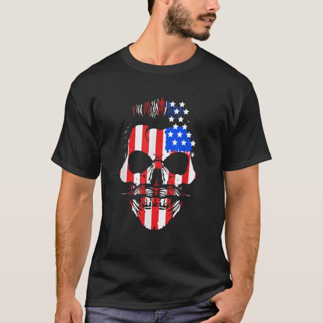 Camiseta Mens USA Pavilha Da Bandeira 4 De Julho Dia H (Frente)