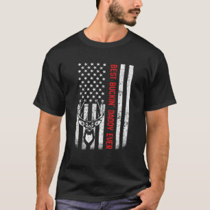 Camiseta Mens USA Sinalizador Best Buckin Pai Ever Deer Hun