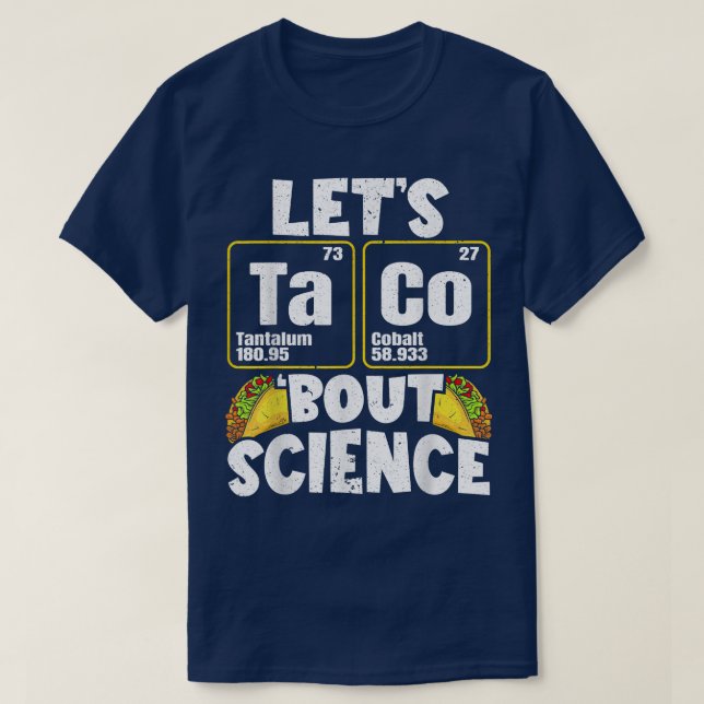 Camiseta Mens Vamos Taco 'Bout Science' (Frente do Design)