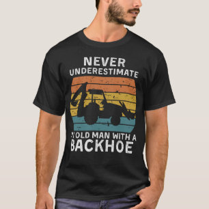 Camiseta Mens Velho com Presente Escavador Engraçado de Bac