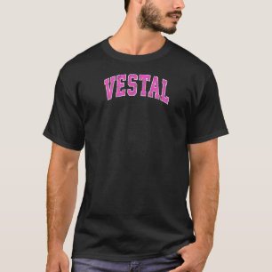 Camiseta Mens Vestal New York Ny Vintage Sports Design rosa