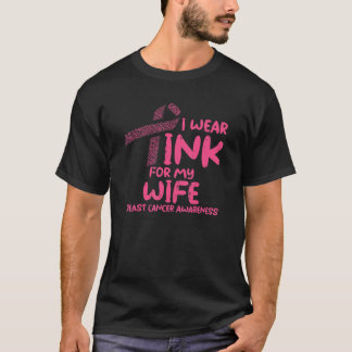 Camiseta Mens Vestem Rosa Para A Minha Esposa Marido Cancer
