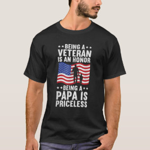 Camiseta Mens Veteran Honor Papa Pricless Proud American V