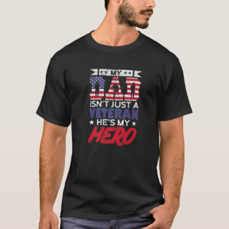 Camiseta Mens Veteran Pai Ele é o meu Herói Orgulhoso Veter