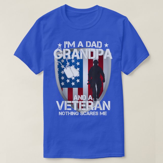 Camiseta Mens Veteran s For Men Im A Dad Grandpa Veteran US (Frente do Design)