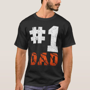 Camiseta Mens Vintage 1 Pai Número Um Pai De Basquete Fathe