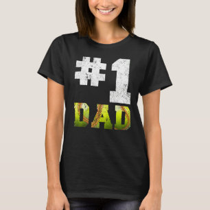 Camiseta Mens Vintage 1 Pai Número Um Pai Softball Pai