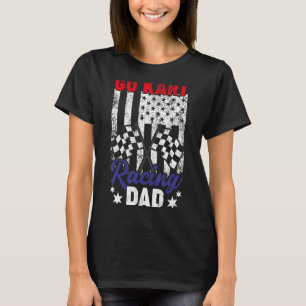 Camiseta Mens Vintage American Flag Go Kart Racing Pai Fath