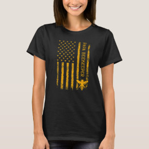 Camiseta Mens Vintage American Flag Papa Beekeeper Pais