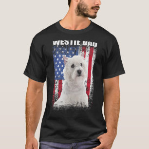 Camiseta Mens Vintage American Flag Westin Pai Dog For Gord