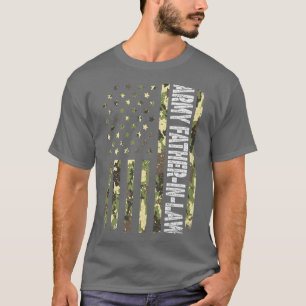 Camiseta Mens Vintage Army PadreInLaw USA Flag Camoue Fath
