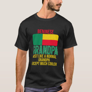 Camiseta Mens Vintage Avô Beninês Bandeira Benin para