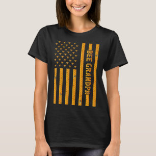 Camiseta Mens Vintage Bee American Flag Bee Avô Padre