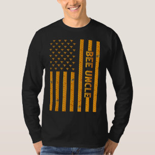 Camiseta Mens Vintage Bee American Flag Bee Tio Padre