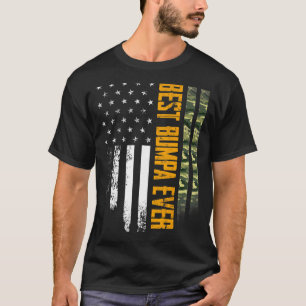 Camiseta Mens Vintage Best Bumpa Ever Camo American Flag Di