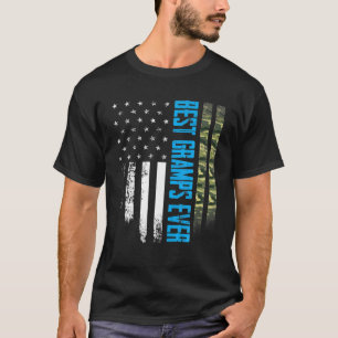 Camiseta Mens Vintage Best Gramps Ever Camo American Flag D