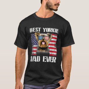 Camiseta Mens Vintage Best Yorkie Pai Alguma Vez Nos Sinali