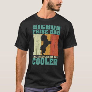 Camiseta Mens Vintage Bichon Frise Pai Como Um Pai Regular 