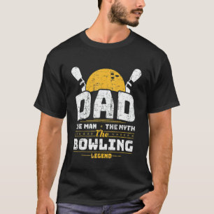 Camiseta Mens Vintage Boliche O Homem O Mito A Perna