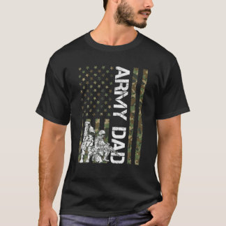 Camiseta Mens Vintage Camouflage American Flag Army Dad Fat